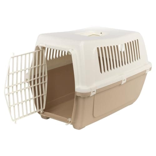 URBNLIVING Plastic Pet Carrier Dog Cat Travel Crate (Brown-Medium) — view 6