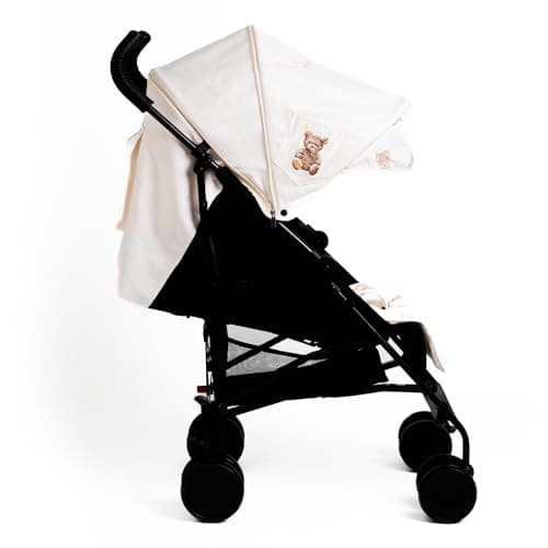 Roma Star Teddy Cream Baby Stroller - Everyday Stroller & Baby Pram with 22kg Weight Limit, Umbrella Fold Design, from Newborn, Padded Liner, 5 Lie Back Positions, Rain Cover, 5 Point Harness — view 3