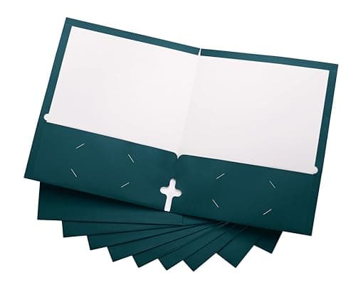 10 Pack Two Pocket Folders, Teal, Strong Thick Paper Folders, for Letter Size, by ACTIVITYya