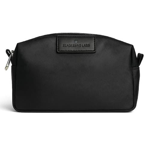 Black Sand Labs Men's Toiletry Bag - Travel Toiletries Dopp Kit - Compact Water-Resistant Nylon Bag with Durable Zipper for Travel Beard Oils, Balms, & Brushes - Lightweight Mini Shaving Bag for Men
