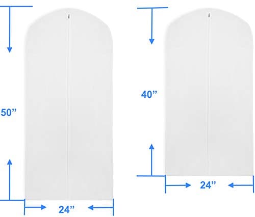 Simple Houseware 7PK Regular Garment Bag, White, 50/40 — view 2