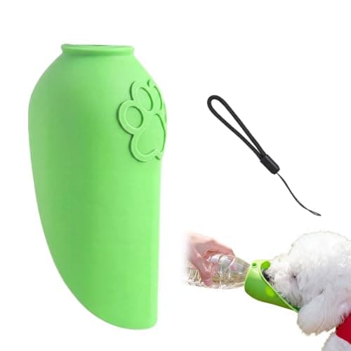 Dog Water Dispenser Pet Water Bottle Dogs for On the Go Silicone Drinking Attachment for Conventional Water Bottles Portable Dog Drinking Bottle for Daily Walking Travel Camping (Green)
