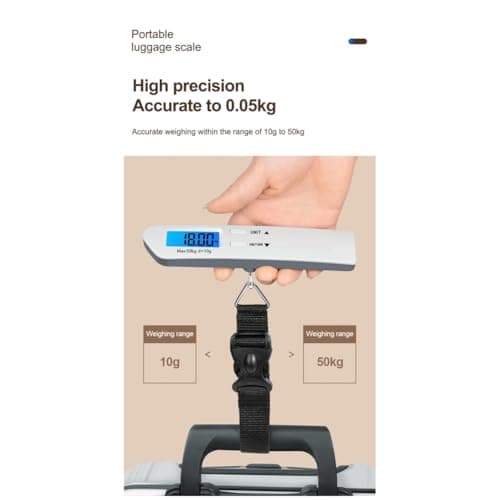 Ounfhtrttk Backlight LCD Display Portable Luggage Scale 50kg High Digital Travel Hanging Scales Electronic Fishing — view 2