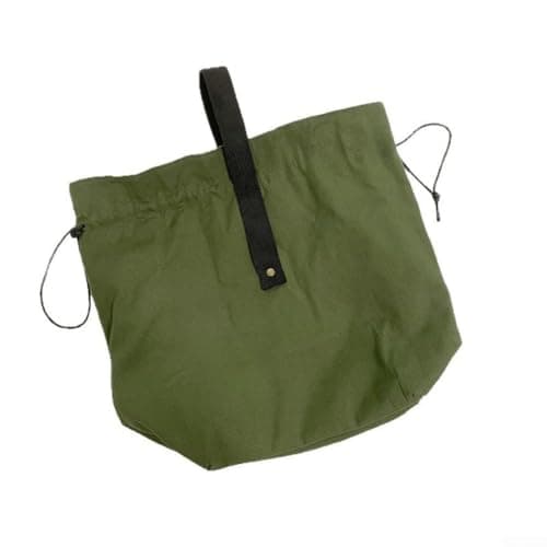 Crabop Cooler Bag Insulated Food Safe Lunch Tote with Drawstring Top for Travel Camping Beach Army Green 21x30cm(Green) — view 6