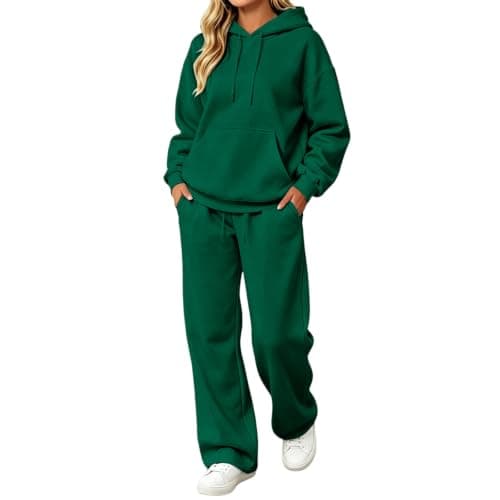 Tracksuit Womens Full Set Pullover Hoodie Wide Leg Trousers 2 Piece Outfits — view 2
