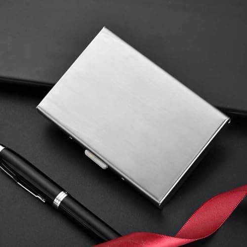 Zenllihome Stainless Steel Credit Card Holder, for RFID Blocking Metal Card Case with 6 Slots, for Slim Pocket Organiser for Business Cards & ID, Secure Travel Walle(Silver) — view 4
