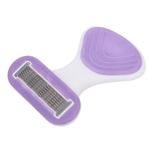 HELEVIA Women Travel Mini Shaving Kit, 6 Layer Cutters Portable Travel Shaving Kit with Foldable Non Slip Handle 3 Refills, for Women (Purple)
