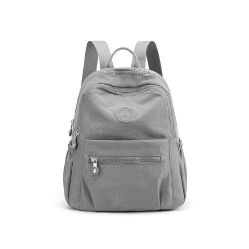 Laneko Mini Nylon Backpacks for Women Small Backpack Purse Lightweight Backpacks Mini Casual Travel Daypack (Small Backpack A-Grey)