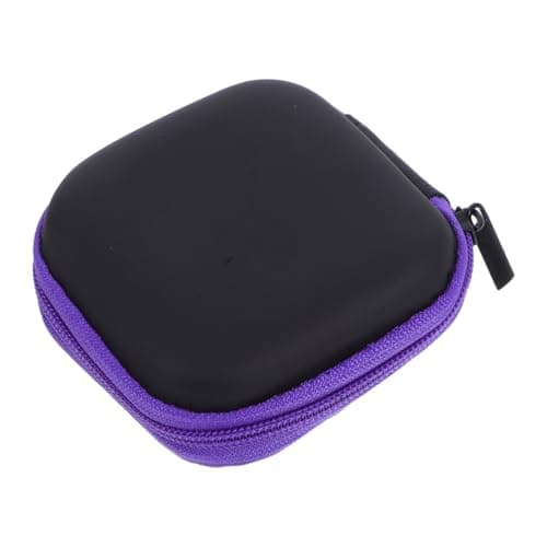 KICHOUSE Mini Headphone Storage Box Hard Water-Resistant Carrying Case with Mesh Pocket for Earphones Usb Cables and Small Accessories Compact Portable Travel Earbud Pouch