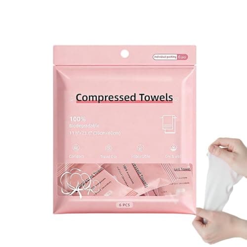 Compressed Towels Set, With 6 Pieces Ultra Absorbent Expandable Design, 30x60cm, Portable Travel Washcloth Tablets, Soft Quick Dry Bath Towels, For Camping Gym Hiking Hotel Beach Travel Use — view 2