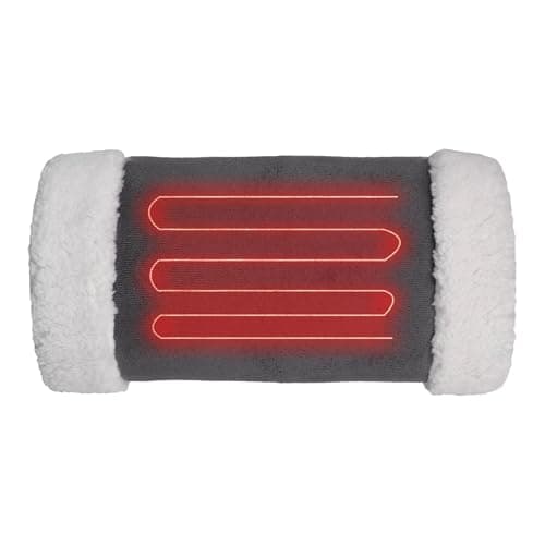 USB Heated Hands Muffs Electric Hands Warmer Muffs Thick Fleece Lined Warming Pouch Pocket Heater Heating Bag Warm Gloves Mitts for Men Women Elderly (Grey) — view 2