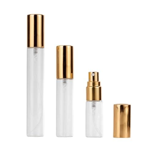 50Pcs 5ML 10ML 15ML Empty Glass Perfume Atomiser Clear Atomiser Spray Bottles Refillable Spray Perfume Bottles Fine Mist Cosmetic Container for Travel (10ML,Black)