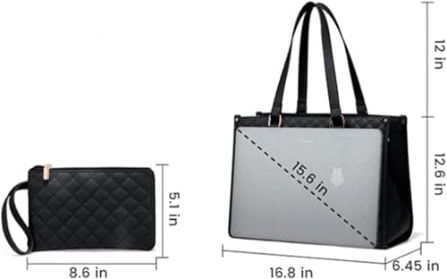 HoldOneLight 2-in-1 White Tote Bag, 15.6 Inch Laptop & Insulated Lunch Bag — view 4