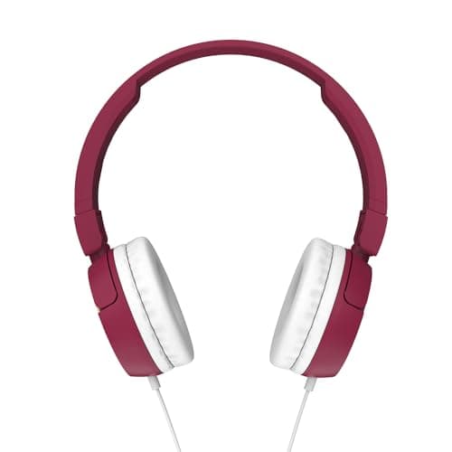 Roxel RX110 Lightweight Wired Foldable Headphones with Mic & Volume Control, On-Ear Headphones, Ergonomic Design, Answer Incoming Calls, Compatible with Android and IOS Devices (Cherry Red) — view 5
