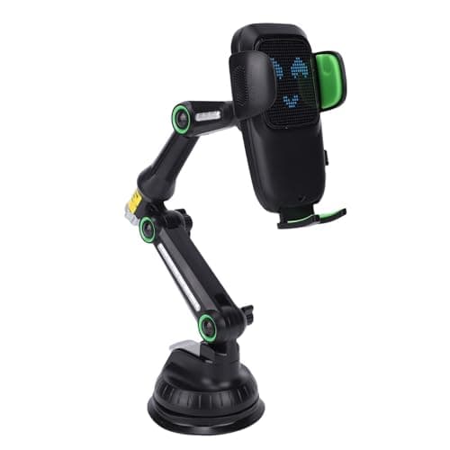 Gedourain Truck Phone Holder Heavy Duty Rotation Dashboard Windshield Phone Holder for Smartphones Tablets, Long Arm Truck Cell Mount for Trucks (Green) — view 3