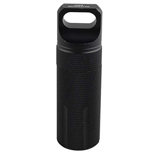 Jopto Military Grade Air-Tight EDC Accessory Case Waterproof Pill Fob Medicine Capsule Seal Bottle Keychain Outdoor Survival Storage Equipment Metal Aluminum Container Holder Dry Box Emergency Tool