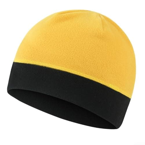 Todikaper Comfortable Fleece Balaclava Set for Outdoor Activities - Warm Windproof for Running Climbing Winter Travel(Turmeric Yellow)