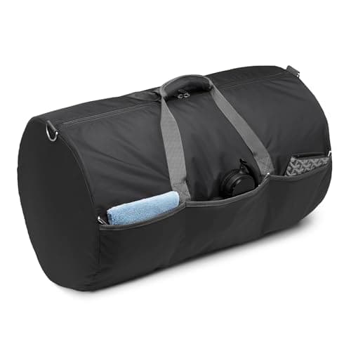 Amazon Essentials 25" (63.5cm) Large Foldable Nylon Duffel Bag for Travel/Storage with Zipped Pockets, 35 pounds (15.9 kg) Capacity, Black — view 5