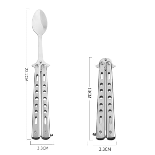 Folding Camping Spoon Stainless Steel Portable Travel Cutlery — view 2