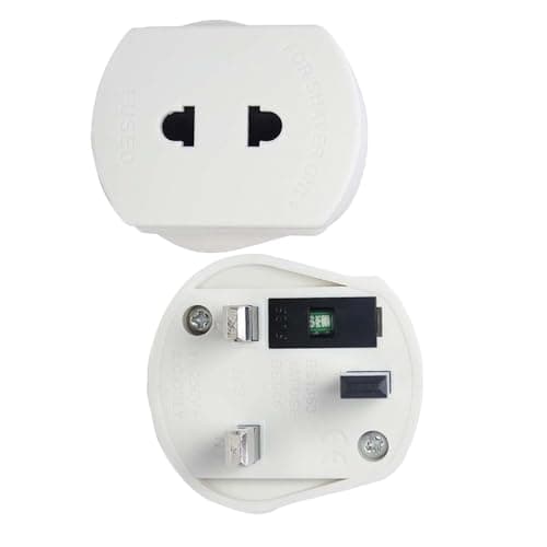 Shaver Plug Adaptor 2 Pin to 3 Pin UK, EU to UK Plug Adapter for Electric Toothbrush, Shaver, Epilator, CE Certified 1A Fuse, White — view 3