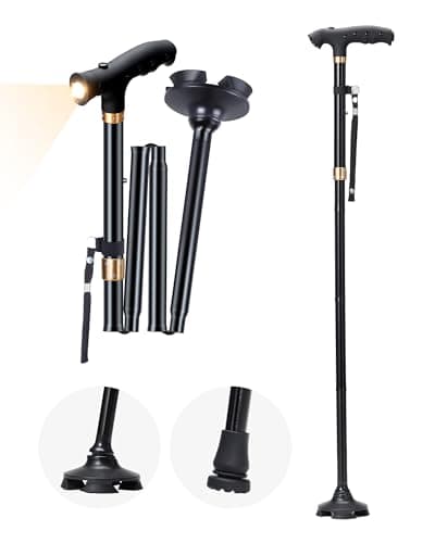 Sinocare Walking Stick, Adjustable Folding Walking Sticks for Women and Men