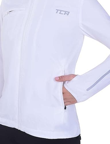 TCA Women's Running Softshell Jacket. Reflective Breathable Packable Jacket with Zip Pockets - White, M — view 3
