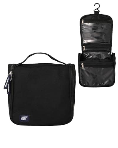 Lands' End Small Hanging Toiletry Bag for Travel, Canvas Hanging Dopp Kit