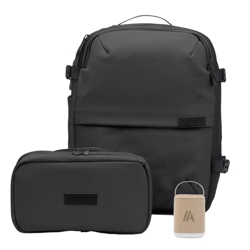 Airback Flex Vacuum Backpack with Wheels Bundle - 16-32L, Carry or Roll, Vacuum Backpack with Pump, Cabin Bag, Lightweight and Expandable Travel Bags, Comfortable and Water-Resistant, Black