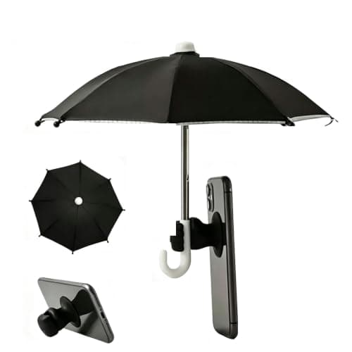 Mobile Phone Sun Umbrella Suction Cup Base Foldable Anti Glare Rainproof For Smartphone Tablet Car Bike Beach Camping Outdoor Travel