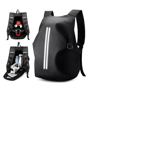 WEPLAN Helmet Backpack Mens Womens Motorcycle Backpack Motorbike Helmet Bag Waterproof Motorcycle Rucksack Backpacks for Men Women Travel Backpacks,Black L