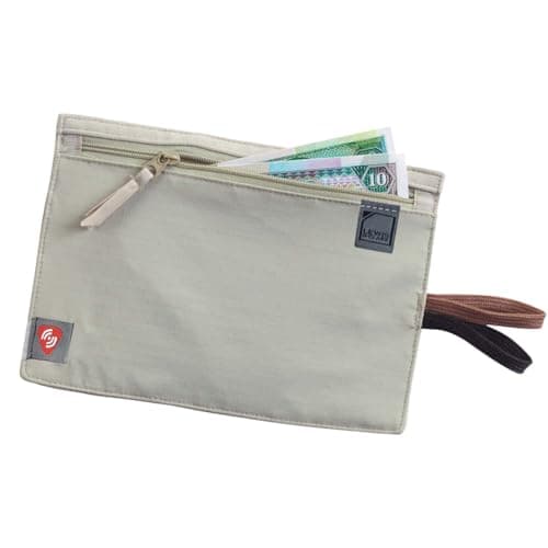 Lewis N Clarks RFID-Blocking Hidden Travel Wallet Münzbörse, Beige