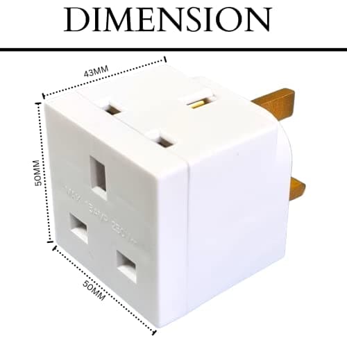 Double Plug Adapter UK 2 Way Multi Socket Outlet Extender Dual Plug Socket Adaptor Multiplug Compact Wall Fitting for Home Office Travel and Everyday Use — view 3
