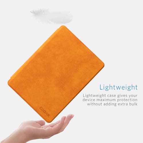 CoBak Wireless Charge Converter Case for 7" Kindle Paperwhite 12th Gen 2024 and Kindle Colorsoft, Qi-Enabled, Compatible with iPhone MagSafe/PopSockets Grip/Anker Wireless Charging Pads, Orange — view 6