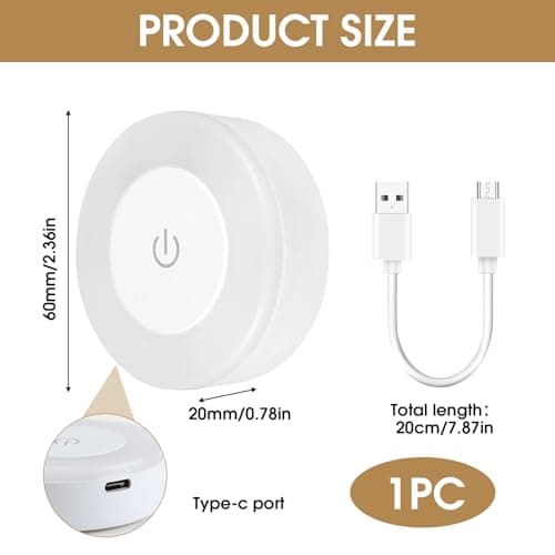 Rechargeable Night Light Portable LED Touch Light with 3 Colour Modes — view 4