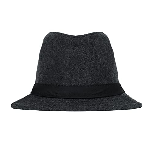 Men Fedora Trilby Hat Panama Hat Elegant Winter Bowler Hats Classic Short Brim Jazz Cap Vintage Style Warm Autumn Winter Gentleman Homburg Party Gangster Cap for Travel Beach Party Outdoor Dark Grey — view 5