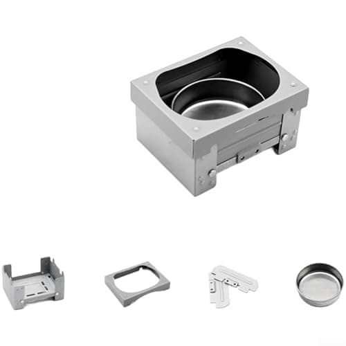 Compact Folding Camping Stove for Solid Fuel Blocks - Galvanized Iron Portable Burner for Backpacking and Travel 12.5x15cm(H)