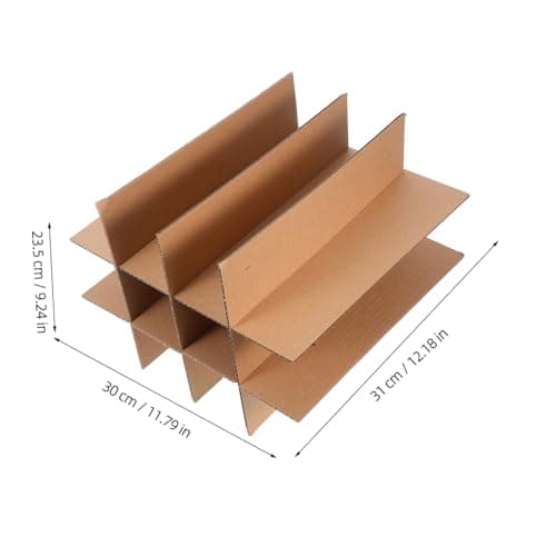 LABRIMP Box of Wine 6 Bottles Moving Box Dividers, 5pcs Paper Grid Inserts with Individual Compartments, Reusable Protection for Glassware Packing and Secure Transport — view 2