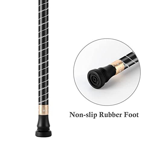 OOCOME Adjustable Walking Stick for Men Women Telescopic LED Walking Sticks Black Stand Adjustable Height 60cm-94cm Non-Slip Base — view 5