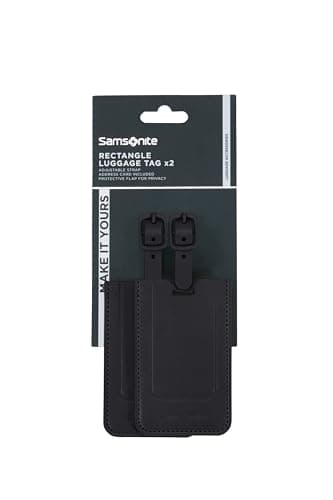 Samsonite TA Revolution - Luggage Tag Set (2 Pieces), Luggage Tags for suitcases and Bags, with Adjustable Strap, Address Card, Privacy Flap, Black — view 4