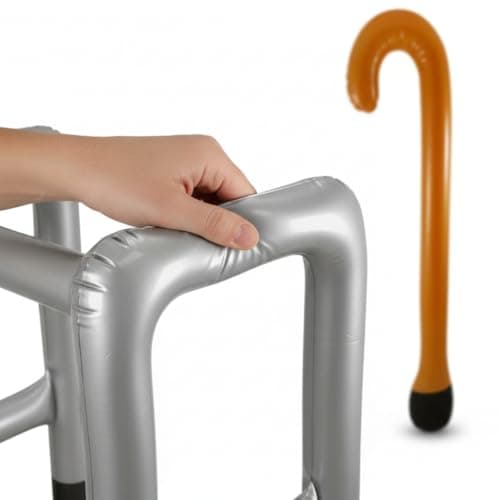 Inflatable Zimmer Frame and Walking Stick Set - Blow Up Walking Frame - Funny Retirement Party Prop, Fancy Dress Gag Joke Toy, Inflatable Zimmer Joke Gift — view 3