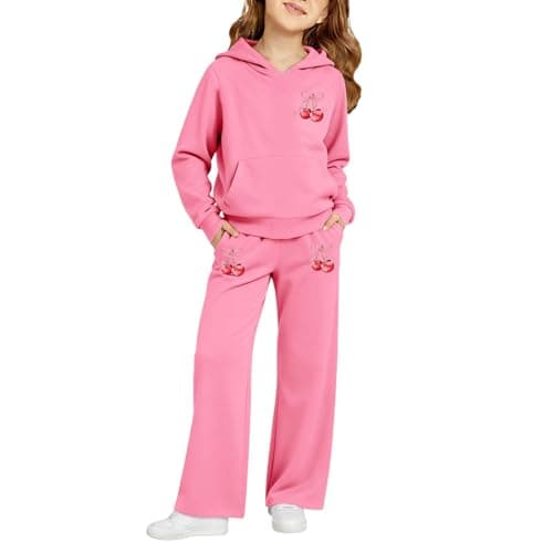 Kids 2 Piece Hoodie & Joggers Full Set Unisex Tracksuit Pants Outfits Sets, Teenage Girls Boys Long Sleeve Hoodie Sweatshirt With Front Pocket Autumn Winter Sweatsuit travel outfit 9-10 Years — view 3