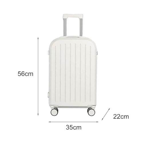 joukares 20 Inch Hard Shell Suitcase with USB Interface, Folding Cup Holder, Hanging Hook and Code Lock, Scratch Resistant Cabin Luggage with Silent 360° Spinner Wheels (White) — view 2