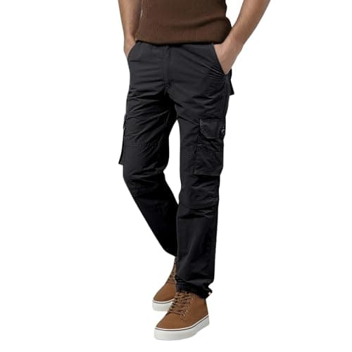 Men's Convertible Cargo Pants with Detachable Legs, Straight Fit for Hiking and Travel, Lightweight and Breathable for Spring Summer Autumn, Multi-Pocket Design for Everyday Utility (Black, XXXXL)