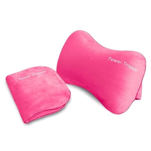 ITSA Towel Trapper | Inflatable Travel Beach Pillow | Sunlounger beachTowel Strap | Portable Pillow | Towel Gripper, Neck Support Blow Up inflatable pillow (Hot Pink)