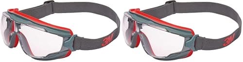 3M Goggle Gear Safety Goggles, Scotchgard Anti-Fog, GG501SGAF-EU, Red/Black