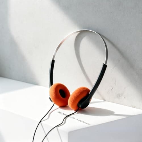 Fxieng Orange Retro Over-Ear Headphones,Wired Stereo Headphones, HiFi Stereo Sound, Lightweight Portable with Adjustable Headband, Comfortable Headset for Travel & Daily Use — view 6