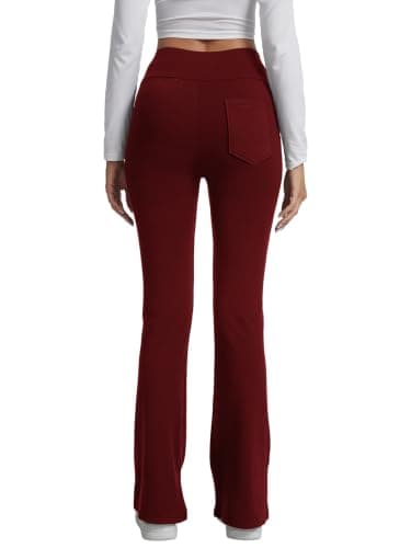 Vorvowry Women Fleece Lined Flared Leggings High Waisted with Pockets M — view 3