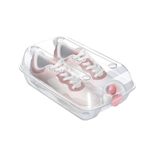 CUSROS Smell-proof Shoe Storage 2 Pcs Thickened Transparent Ventilated Box Dust-proof Anti-crack Reusable Universal Boot Container for Car Travel Shoes Clear L — view 2