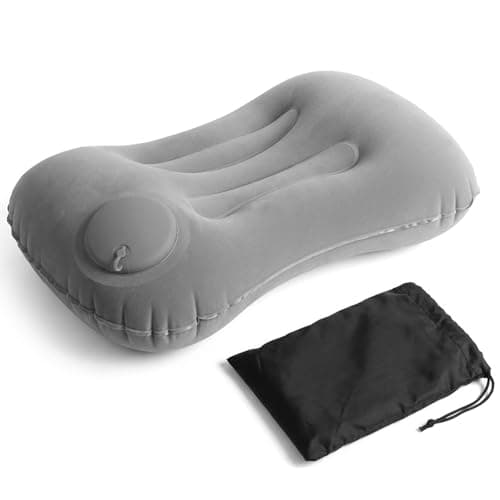 ZeBQrphio Inflatable Pillows for Camping, Camping Pillows for Adults, Inflatable Pillow for Travel, Lightweight Gray Inflatable Travel Pillows with Storage Bag for Outdoor Adventures