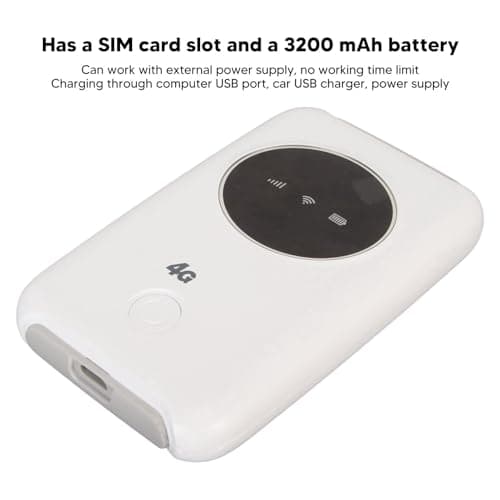 ZAICOLER 4G USB Modem, 150Mbps Unlocked Mobile Hotspot with SIM Card Slot, 3200mAh Rechargeable Battery Router, Connect Up to 10 Devices, Wireless Portable WiFi Router — view 3